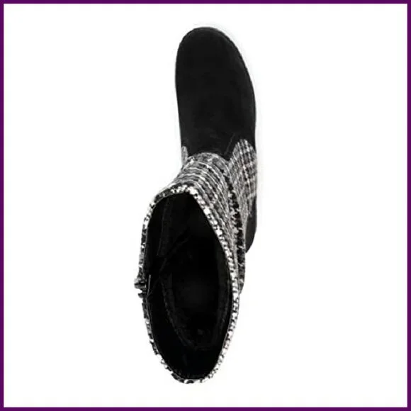 Women's Wedge Boots Mid-Calf Faux Suede Memory Foam Insoles